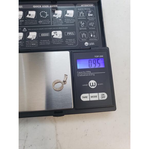 Sterling Silver 925 Letter O Initial Pendant Charm Small Dainty 0.95g Stamped - Picture 6 of 7